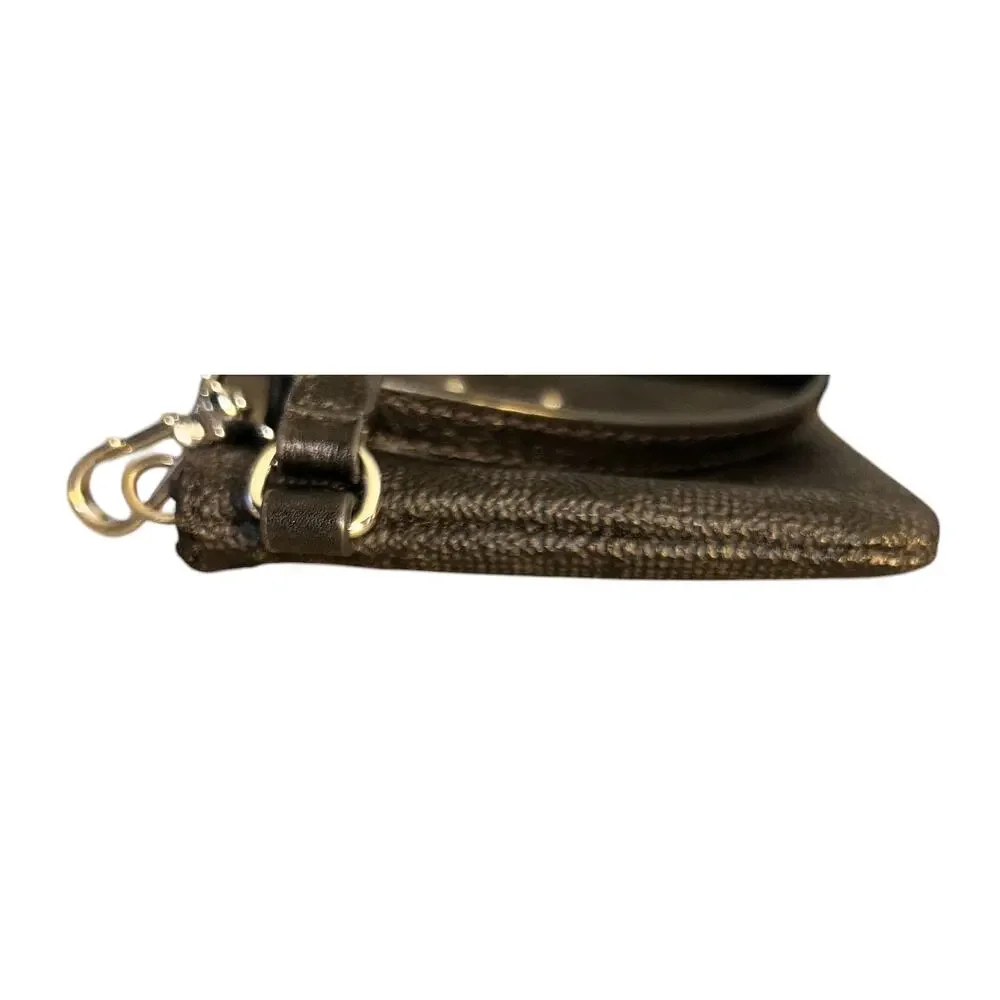 Michael Kors Signature Jet Set Travel Small Black Leather Wristlet